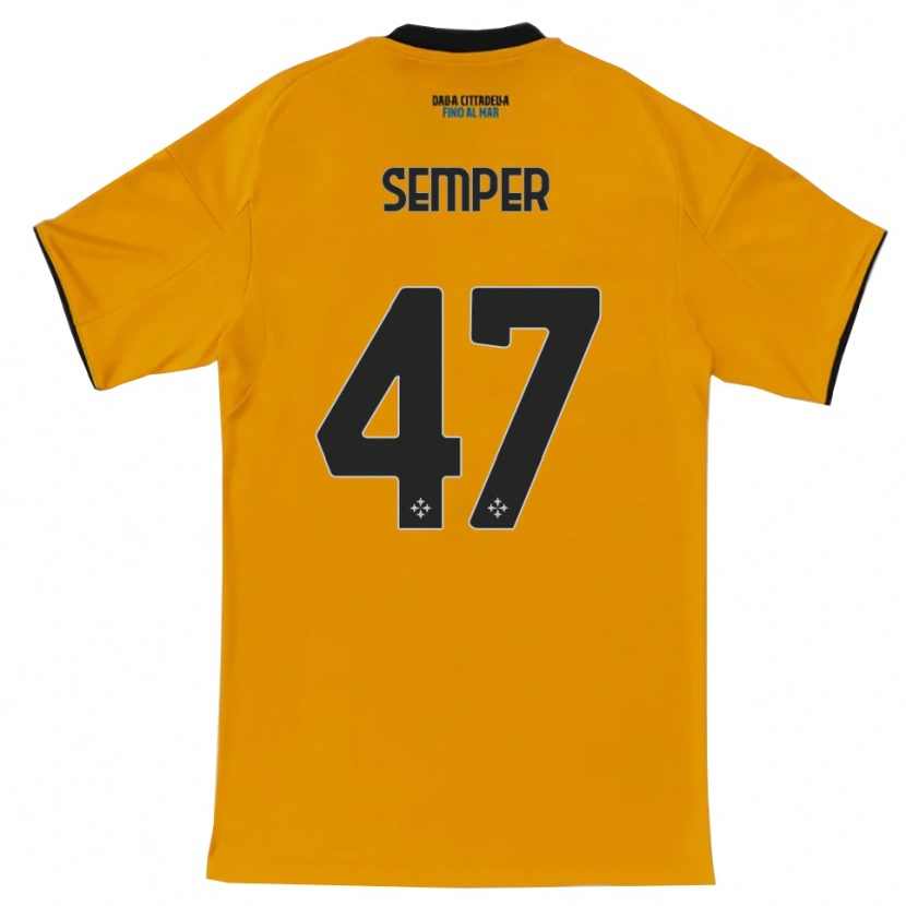 Danxen Niño Camiseta Adrian Semper #47 Naranja Azul 2ª Equipación 2025/26 La Camisa México