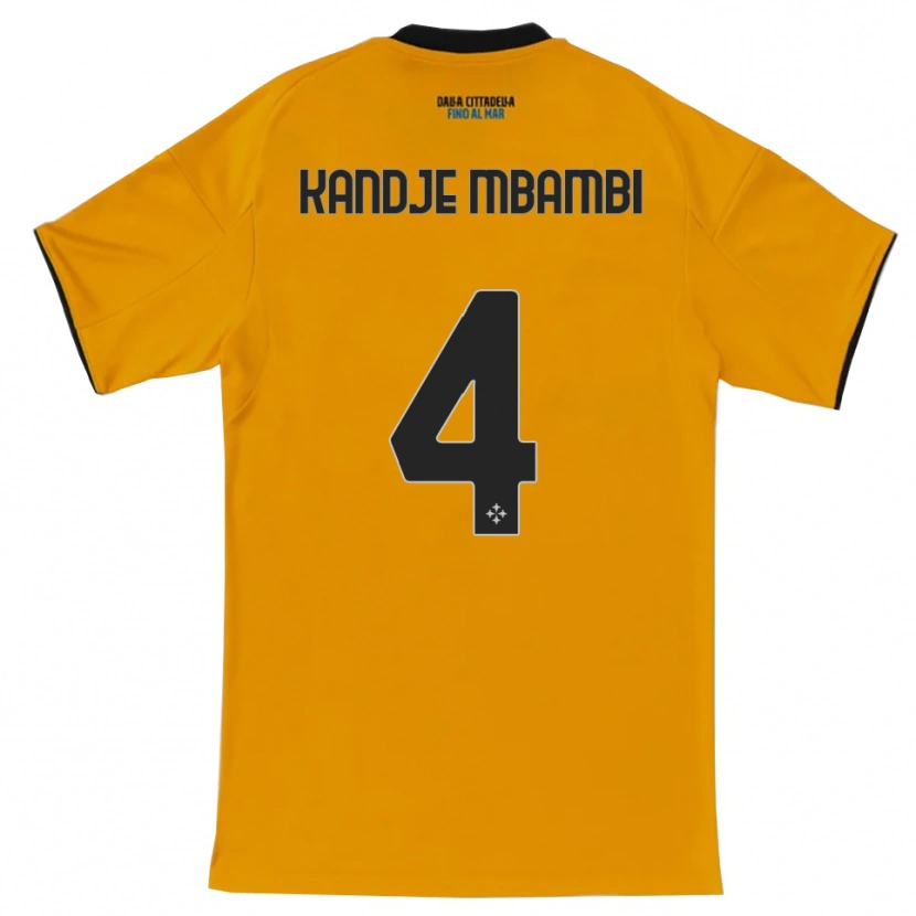 Danxen Niño Camiseta Jeremy Kandje Mbambi #4 Naranja Azul 2ª Equipación 2025/26 La Camisa México