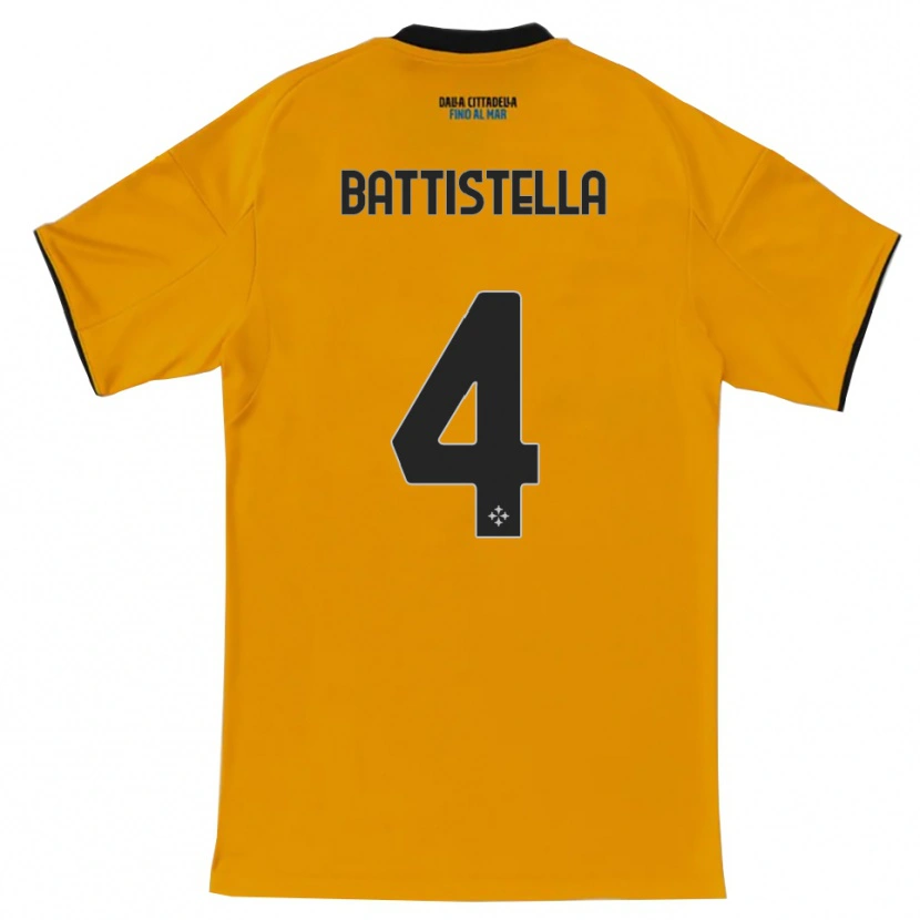Danxen Niño Camiseta Daniel Battistella #4 Naranja Azul 2ª Equipación 2025/26 La Camisa México