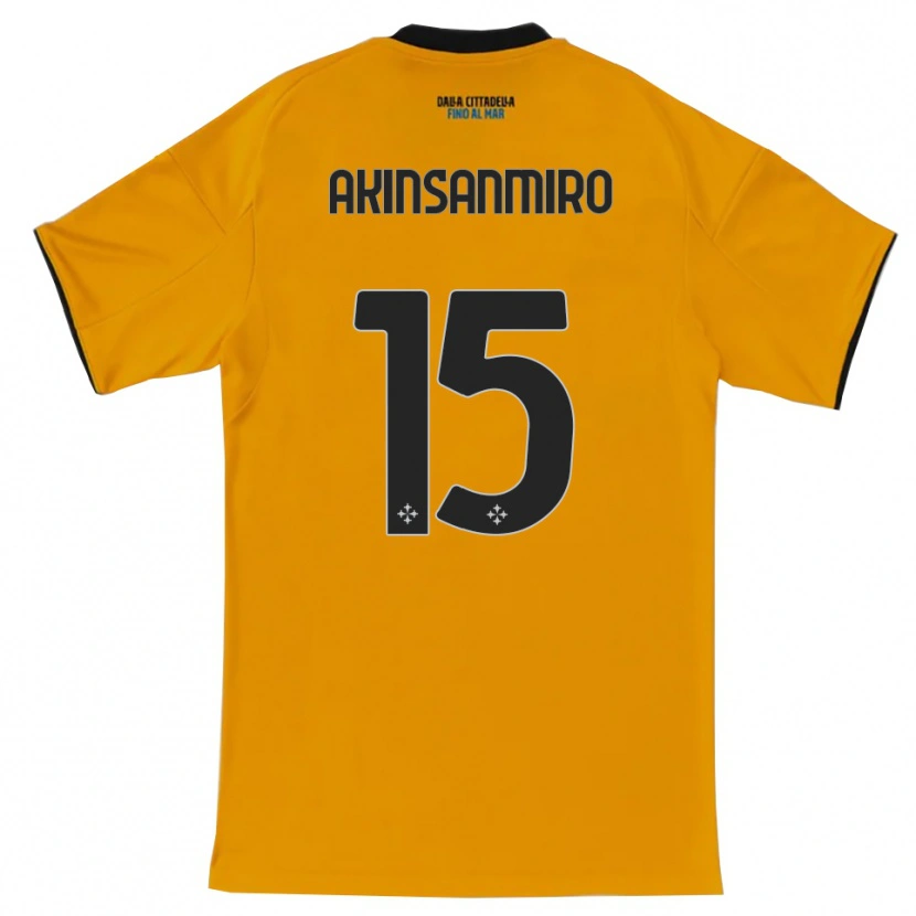 Danxen Niño Camiseta Ebenezer Akinsanmiro #15 Naranja Azul 2ª Equipación 2025/26 La Camisa México