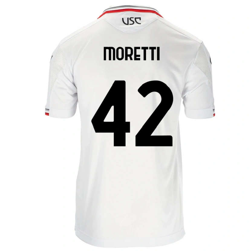 Danxen Niño Camiseta Lorenzo Moretti #42 Blanco Rojo 2ª Equipación 2025/26 La Camisa México