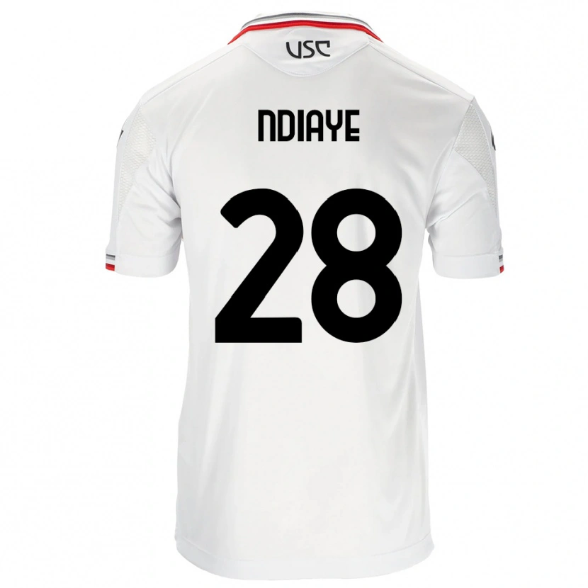 Danxen Niño Camiseta Maissa Ndiaye #28 Blanco Rojo 2ª Equipación 2025/26 La Camisa México