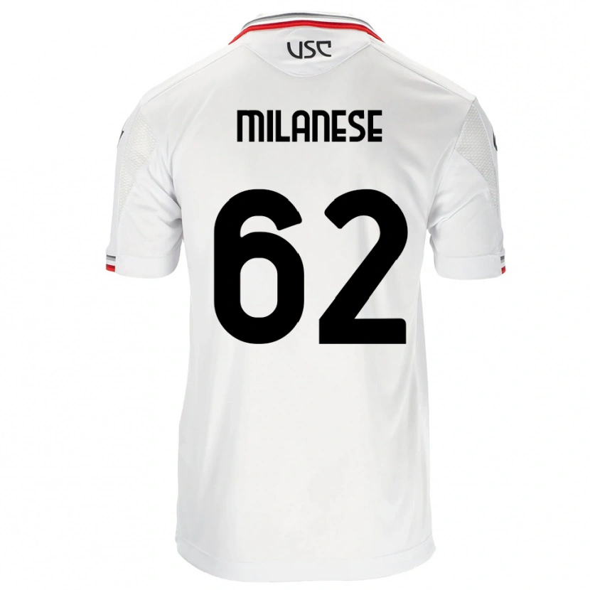Danxen Niño Camiseta Tommaso Milanese #62 Blanco Rojo 2ª Equipación 2025/26 La Camisa México