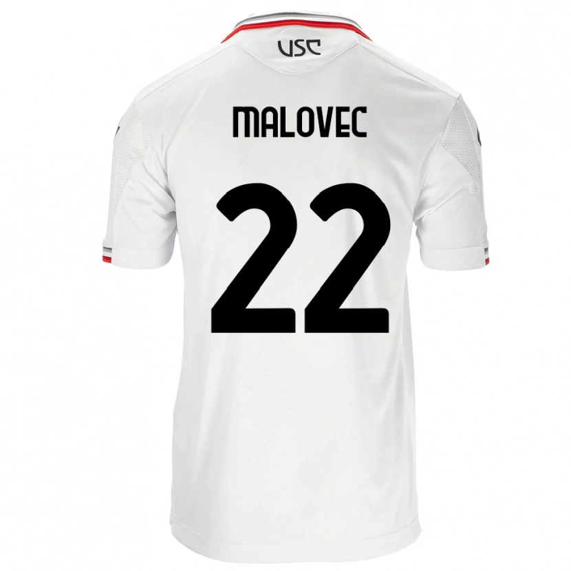 Danxen Niño Camiseta Adrian Malovec #22 Blanco Rojo 2ª Equipación 2025/26 La Camisa México
