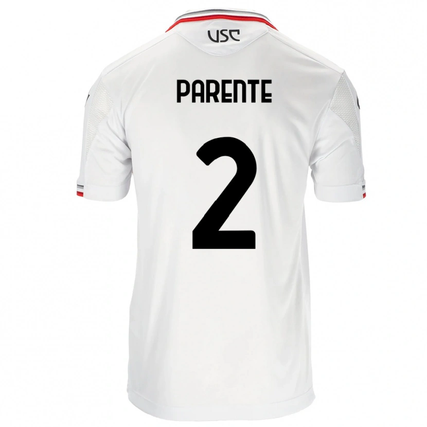 Danxen Niño Camiseta Mattia Parente #2 Blanco Rojo 2ª Equipación 2025/26 La Camisa México