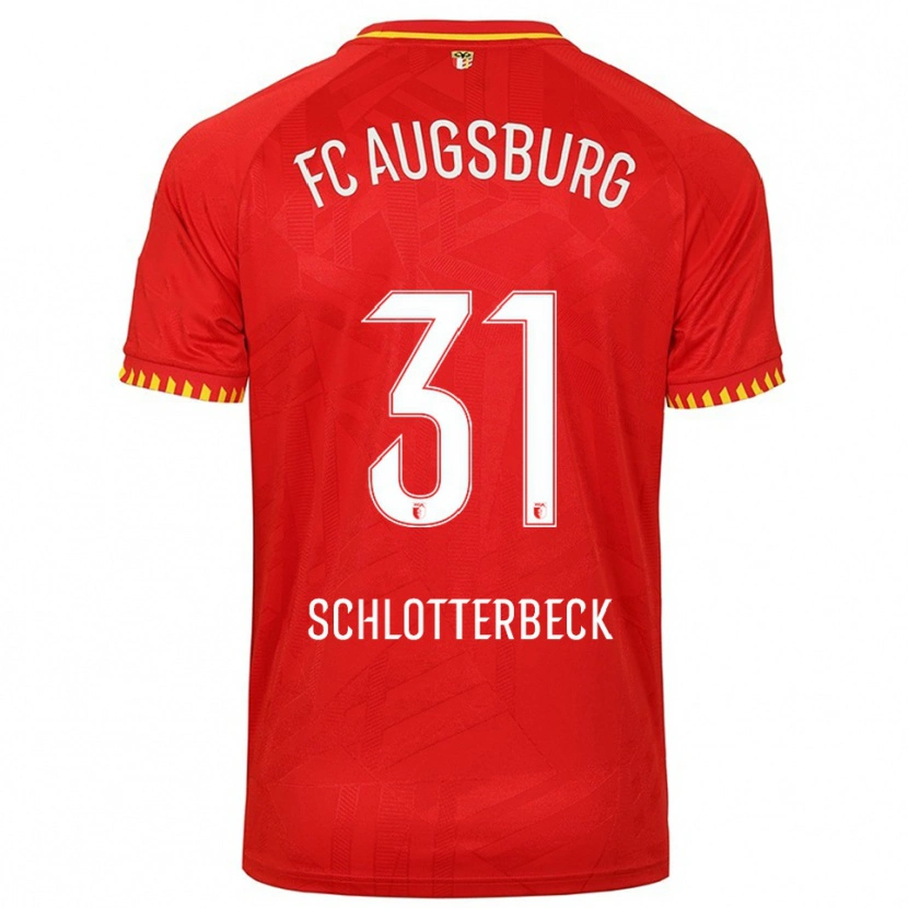 Danxen Niño Camiseta Keven Schlotterbeck #31 Rojo Amarillo 2ª Equipación 2025/26 La Camisa México