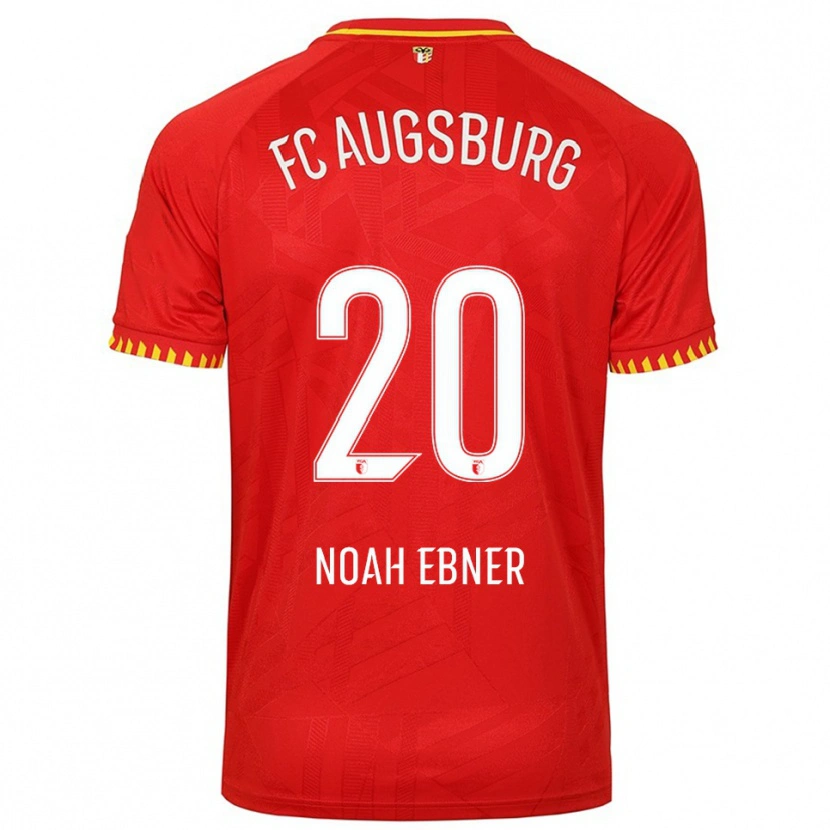 Danxen Niño Camiseta Noah Ebner #20 Rojo Amarillo 2ª Equipación 2025/26 La Camisa México