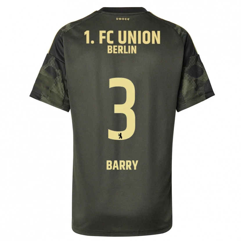 Danxen Niño Camiseta Sadou Barry #3 Verde Oscuro Negro 2ª Equipación 2025/26 La Camisa México
