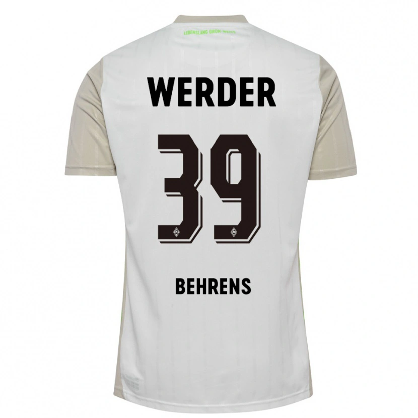 Danxen Niño Camiseta Jette Behrens #39 Blanco Negro 2ª Equipación 2025/26 La Camisa México