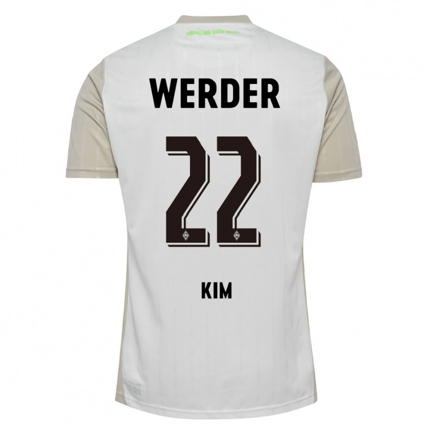 Danxen Niño Camiseta Min-Je Kim #22 Blanco Negro 2ª Equipación 2025/26 La Camisa México