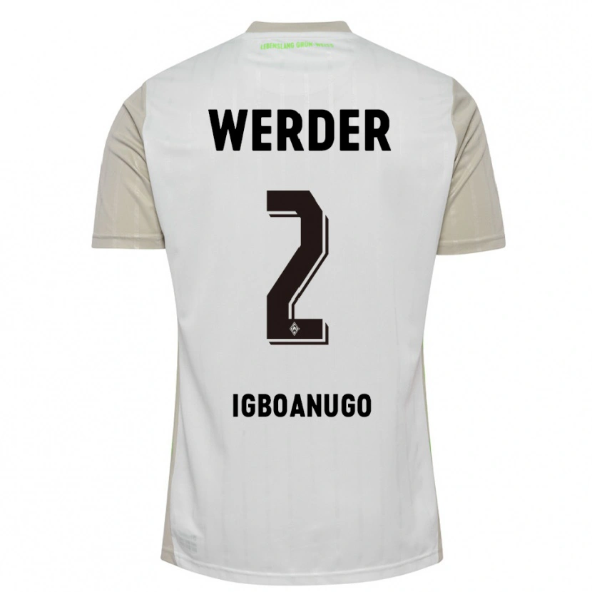 Danxen Niño Camiseta David Igboanugo #2 Blanco Negro 2ª Equipación 2025/26 La Camisa México