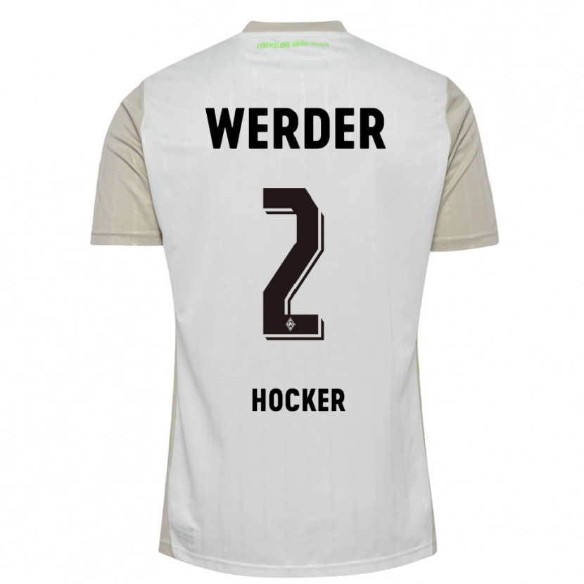 Danxen Niño Camiseta Luca Höcker #2 Blanco Negro 2ª Equipación 2025/26 La Camisa México