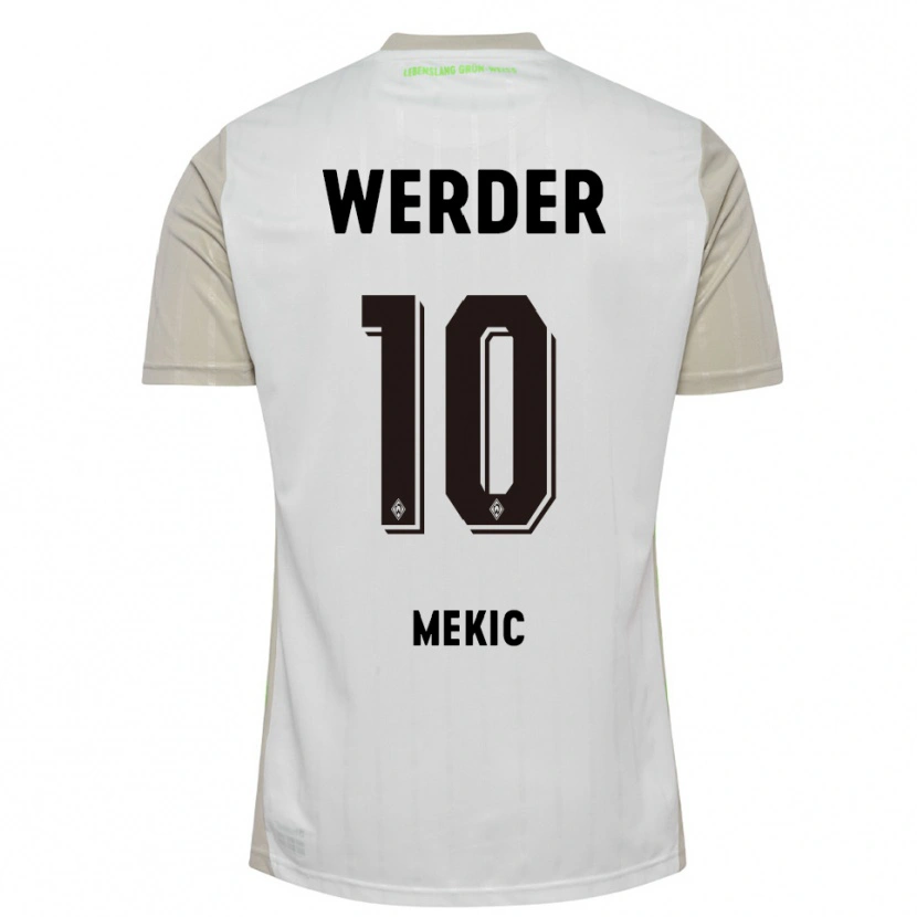 Danxen Niño Camiseta Elmin Mekic #10 Blanco Negro 2ª Equipación 2025/26 La Camisa México