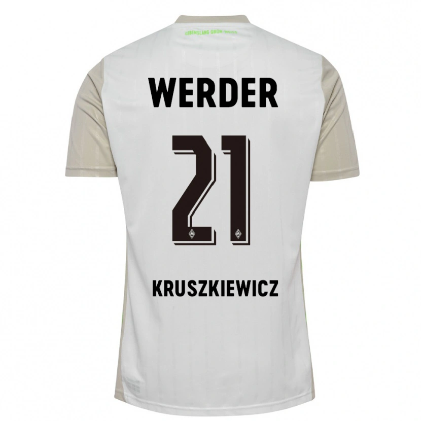 Danxen Niño Camiseta Jakub Kruszkiewicz #21 Blanco Negro 2ª Equipación 2025/26 La Camisa México