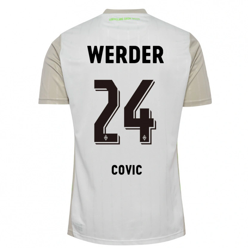 Danxen Niño Camiseta Patrice Covic #24 Blanco Negro 2ª Equipación 2025/26 La Camisa México