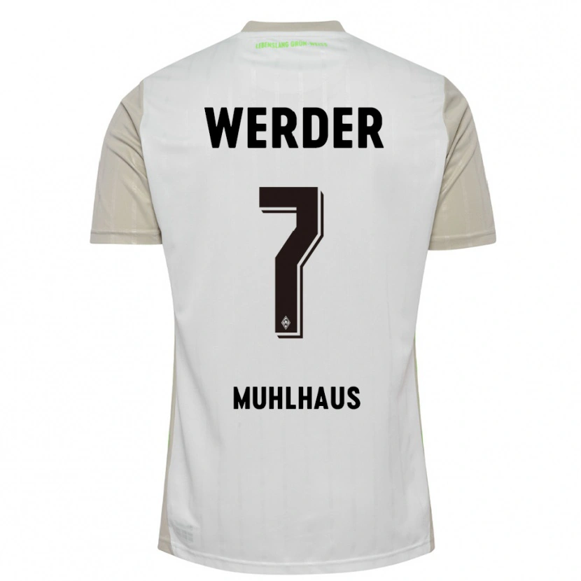 Danxen Niño Camiseta Larissa Mühlhaus #7 Blanco Negro 2ª Equipación 2025/26 La Camisa México