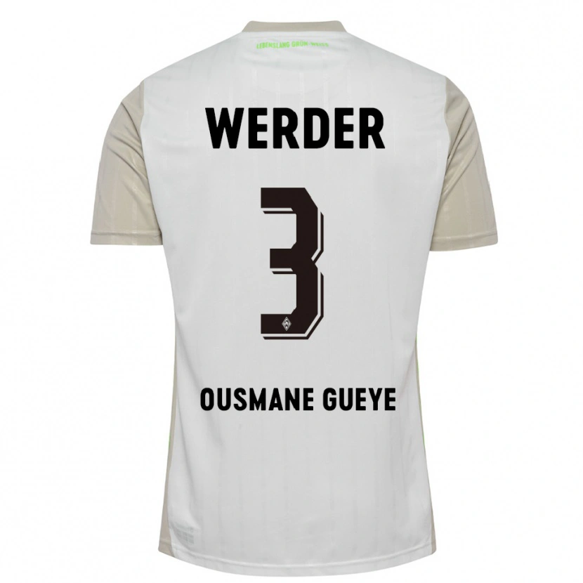 Danxen Niño Camiseta Papa Ousmane Gueye #3 Blanco Negro 2ª Equipación 2025/26 La Camisa México