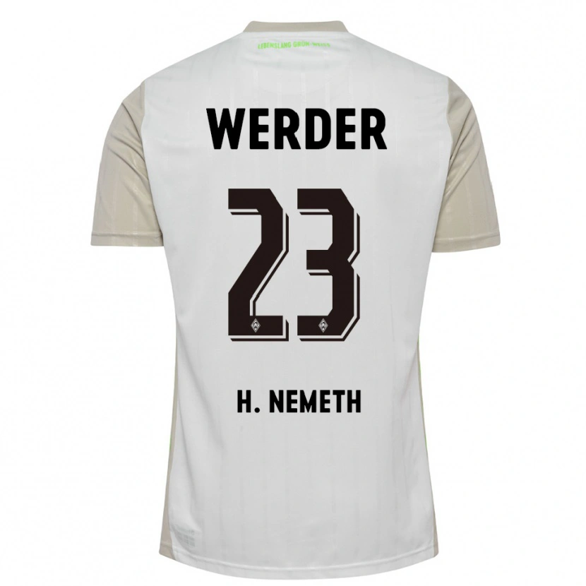 Danxen Niño Camiseta Hanna Németh #23 Blanco Negro 2ª Equipación 2025/26 La Camisa México