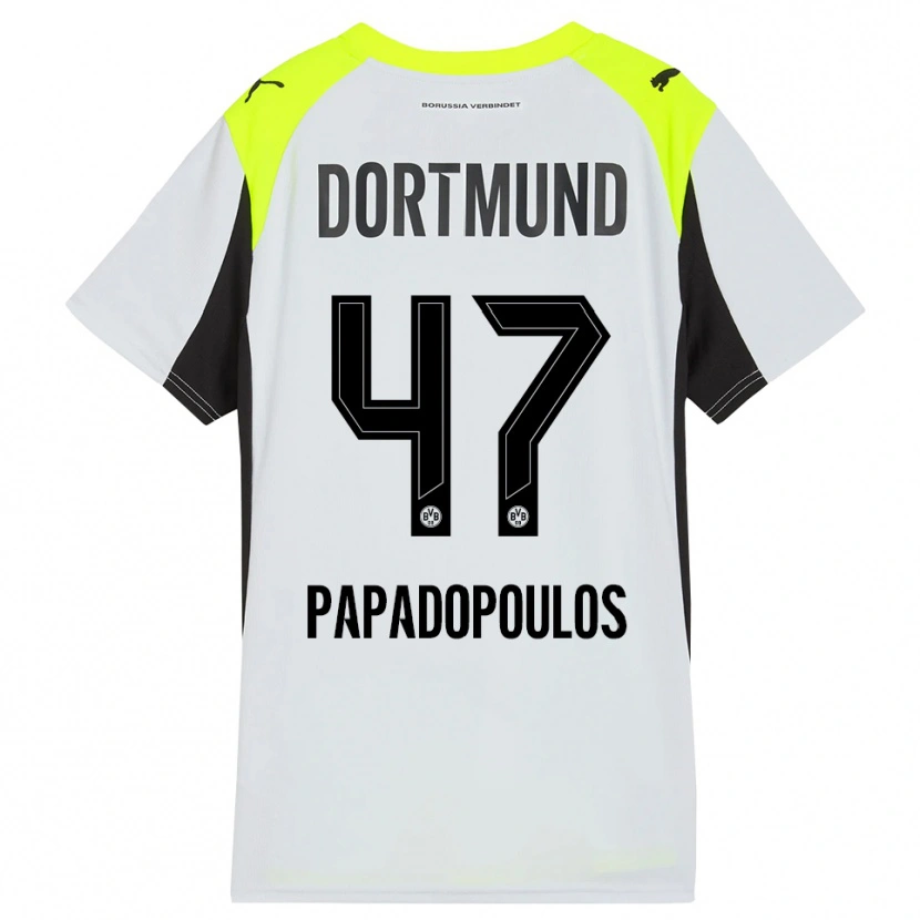 Danxen Niño Camiseta Antonios Papadopoulos #47 Amarillo Fluorescente 2ª Equipación 2025/26 La Camisa México