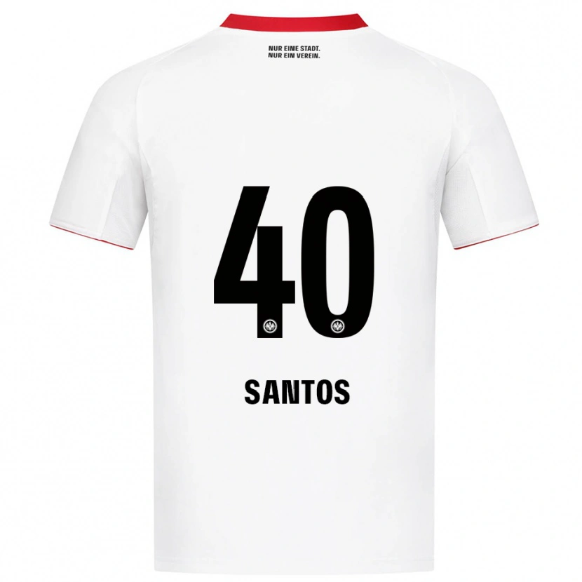 Danxen Niño Camiseta Kauã Santos #40 Blanco Rojo 2ª Equipación 2025/26 La Camisa México