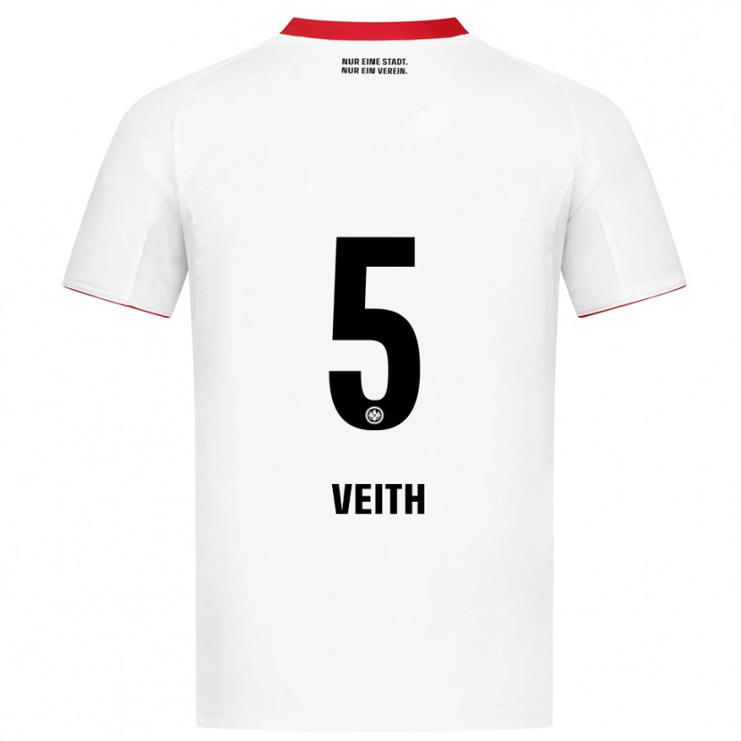 Danxen Niño Camiseta Titus Veith #5 Blanco Rojo 2ª Equipación 2025/26 La Camisa México