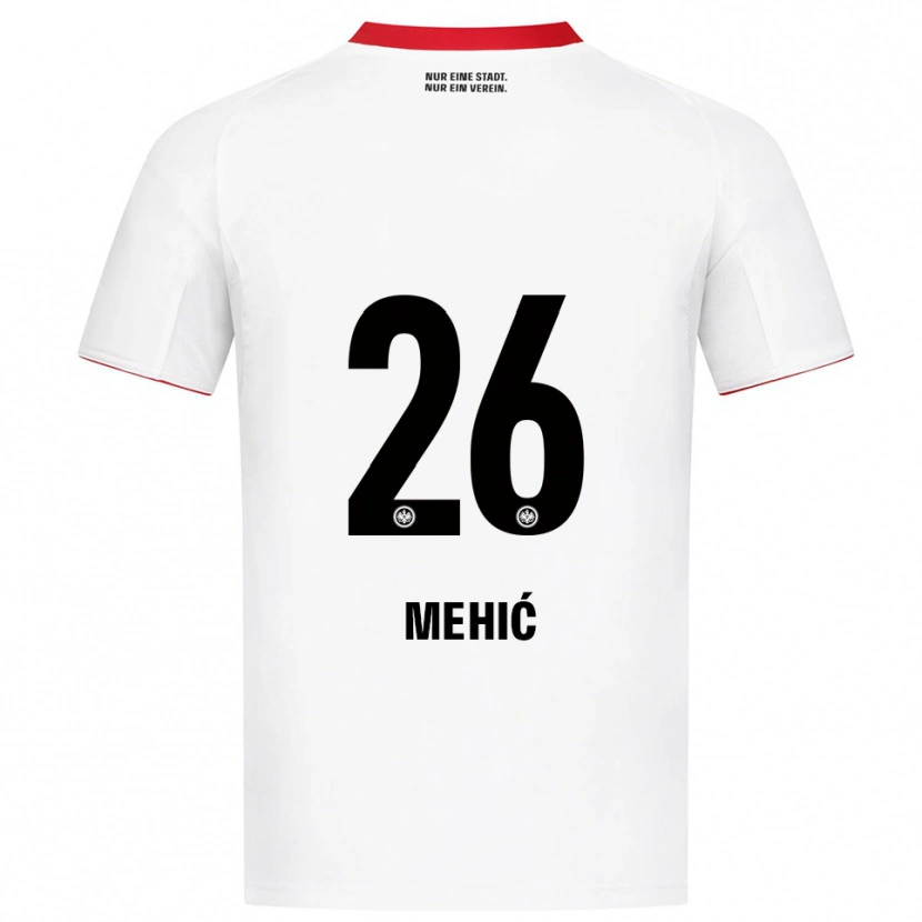 Danxen Niño Camiseta Liam Mehić #26 Blanco Rojo 2ª Equipación 2025/26 La Camisa México
