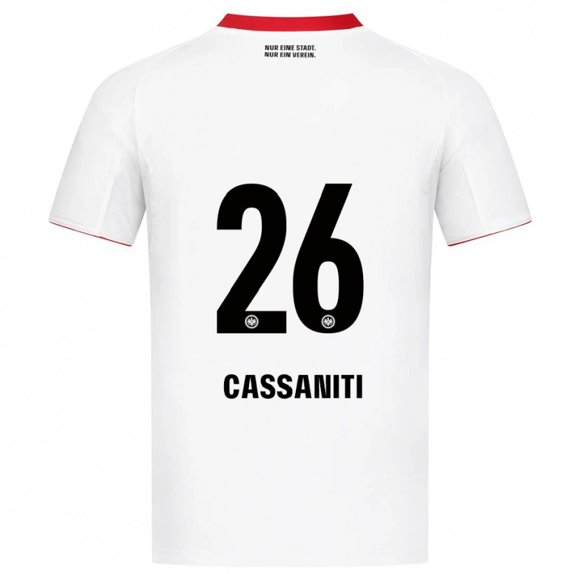 Danxen Niño Camiseta Nino Cassaniti #26 Blanco Rojo 2ª Equipación 2025/26 La Camisa México