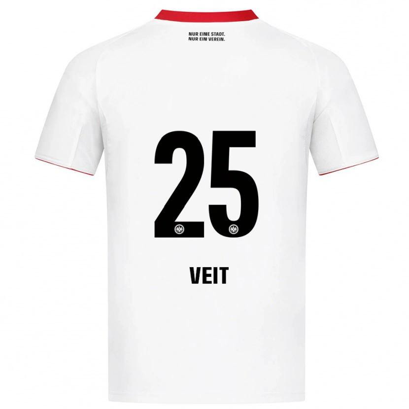 Danxen Niño Camiseta Jella Veit #25 Blanco Rojo 2ª Equipación 2025/26 La Camisa México