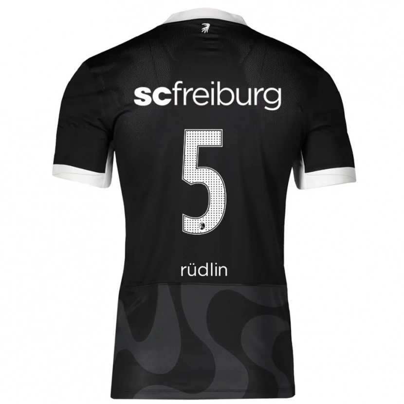 Danxen Niño Camiseta Fabian Rüdlin #5 Negro Blanco 2ª Equipación 2025/26 La Camisa México
