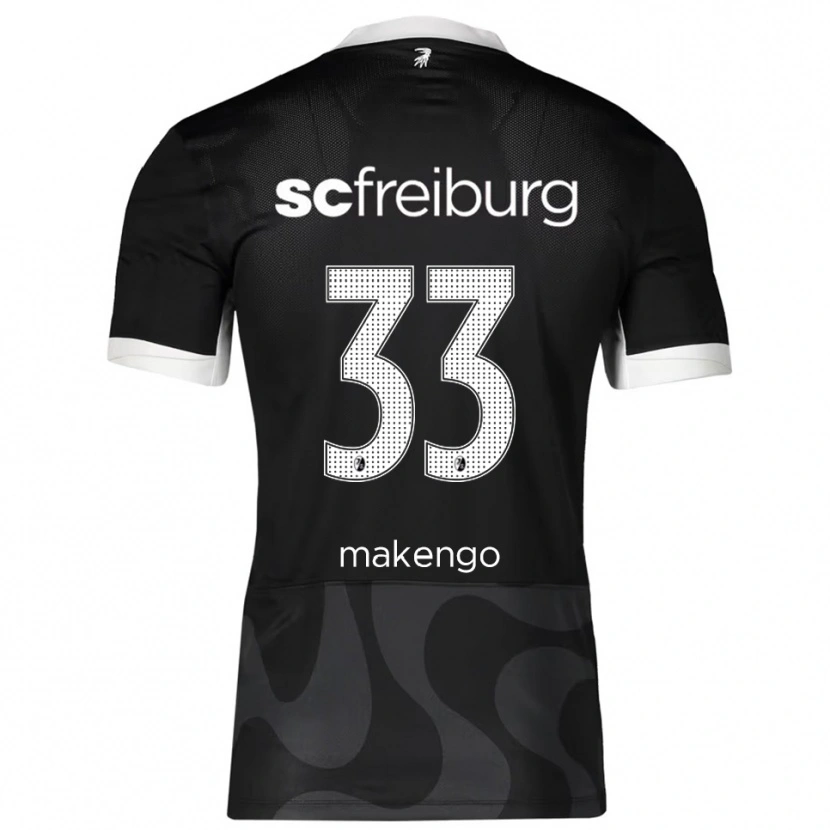 Danxen Niño Camiseta Jordy Makengo #33 Negro Blanco 2ª Equipación 2025/26 La Camisa México