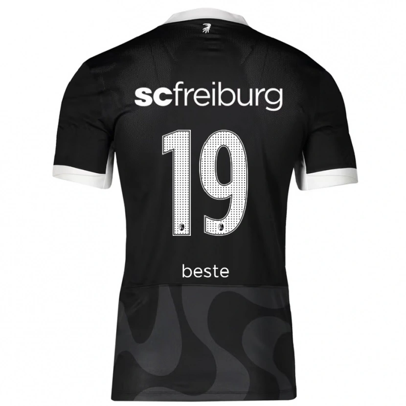 Danxen Niño Camiseta Niklas Beste #19 Negro Blanco 2ª Equipación 2025/26 La Camisa México