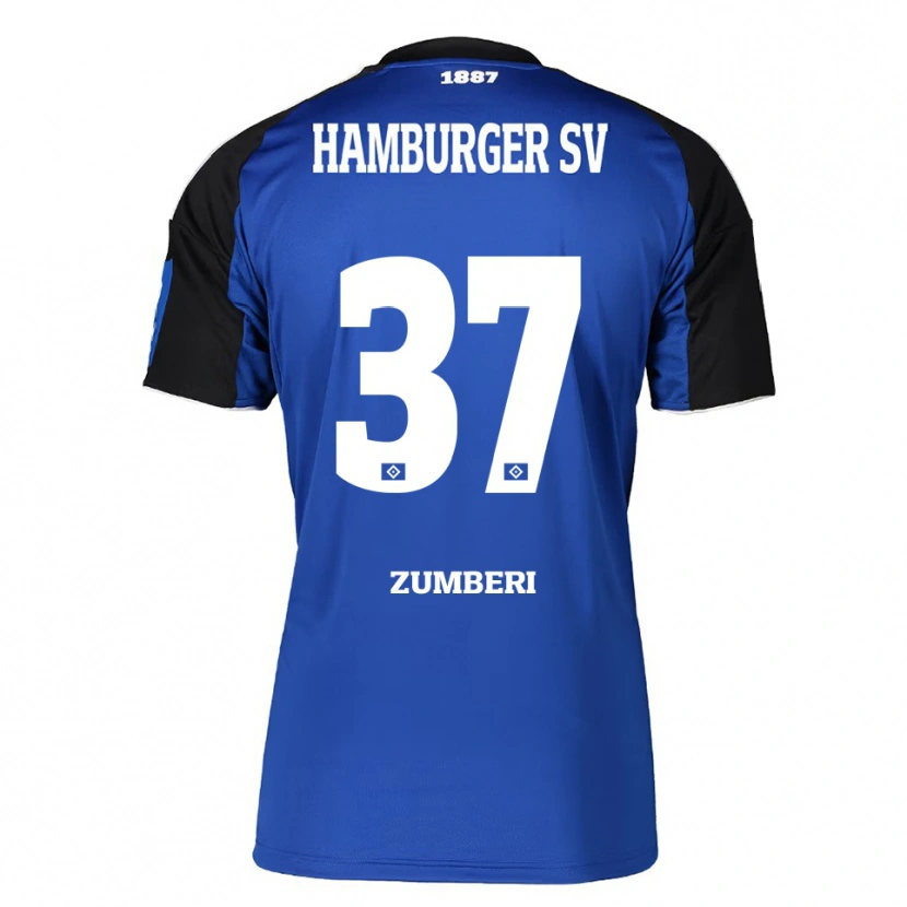 Danxen Niño Camiseta Valon Zumberi #37 Azul Negro 2ª Equipación 2025/26 La Camisa México