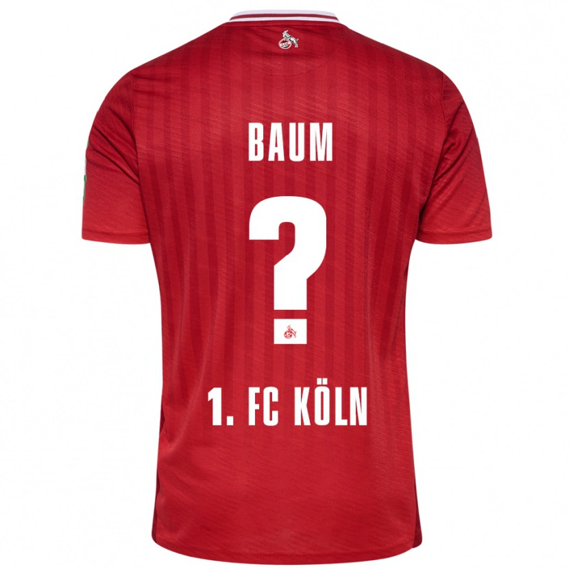 Danxen Niño Camiseta Julius Baum #0 Rojo Blanco 2ª Equipación 2025/26 La Camisa México