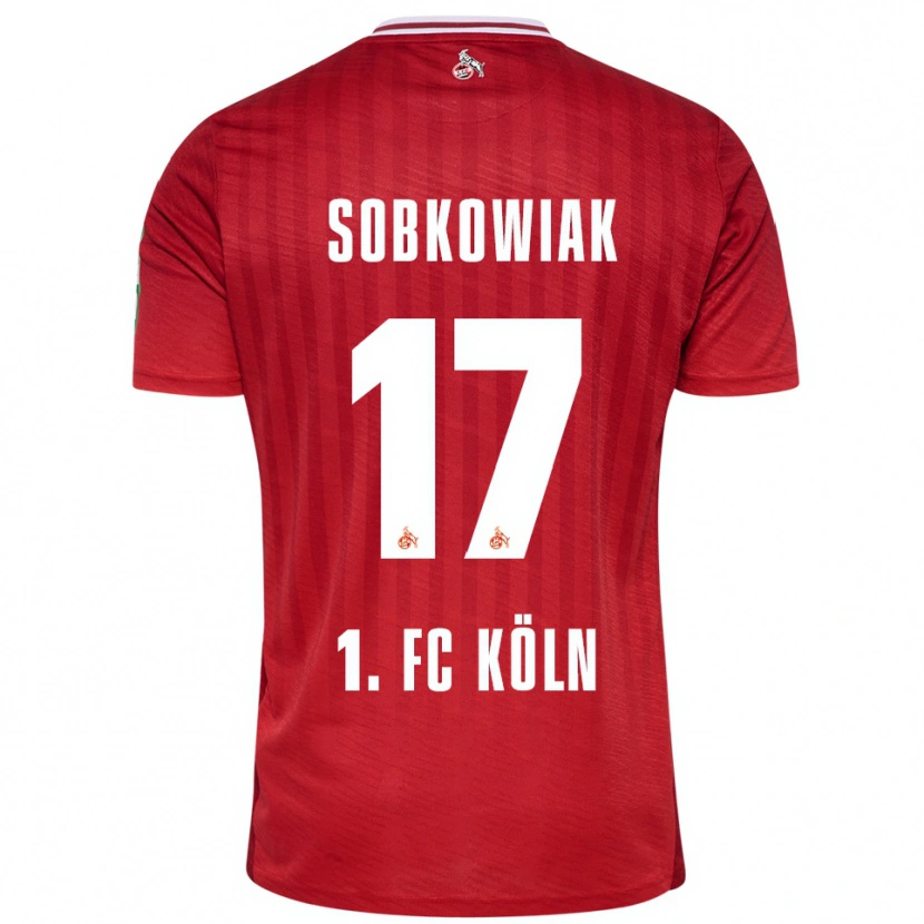 Danxen Niño Camiseta Jannis Sobkowiak #17 Rojo Blanco 2ª Equipación 2025/26 La Camisa México
