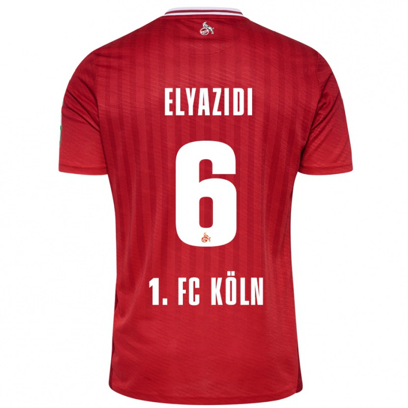 Danxen Niño Camiseta Ilias Elyazidi #6 Rojo Blanco 2ª Equipación 2025/26 La Camisa México