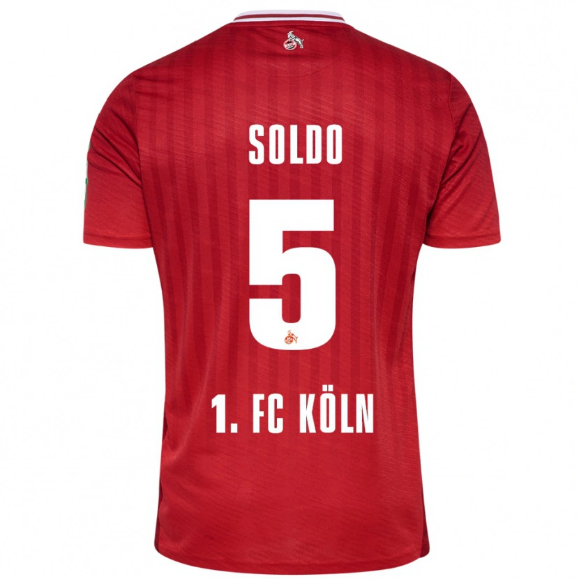 Danxen Niño Camiseta Nikola Soldo #5 Rojo Blanco 2ª Equipación 2025/26 La Camisa México