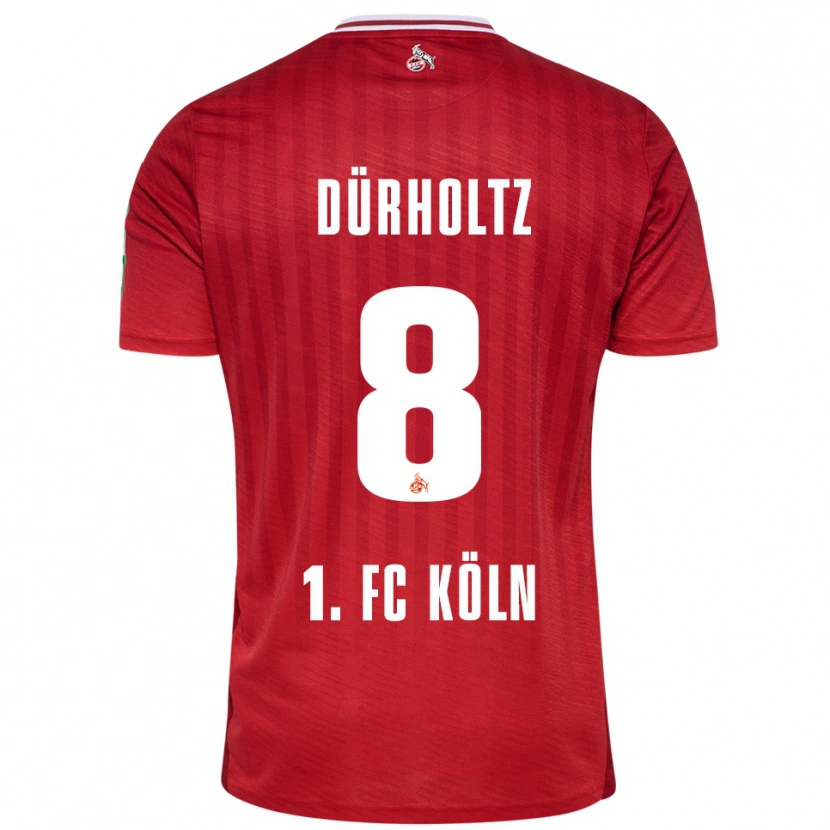 Danxen Niño Camiseta Luca Dürholtz #8 Rojo Blanco 2ª Equipación 2025/26 La Camisa México