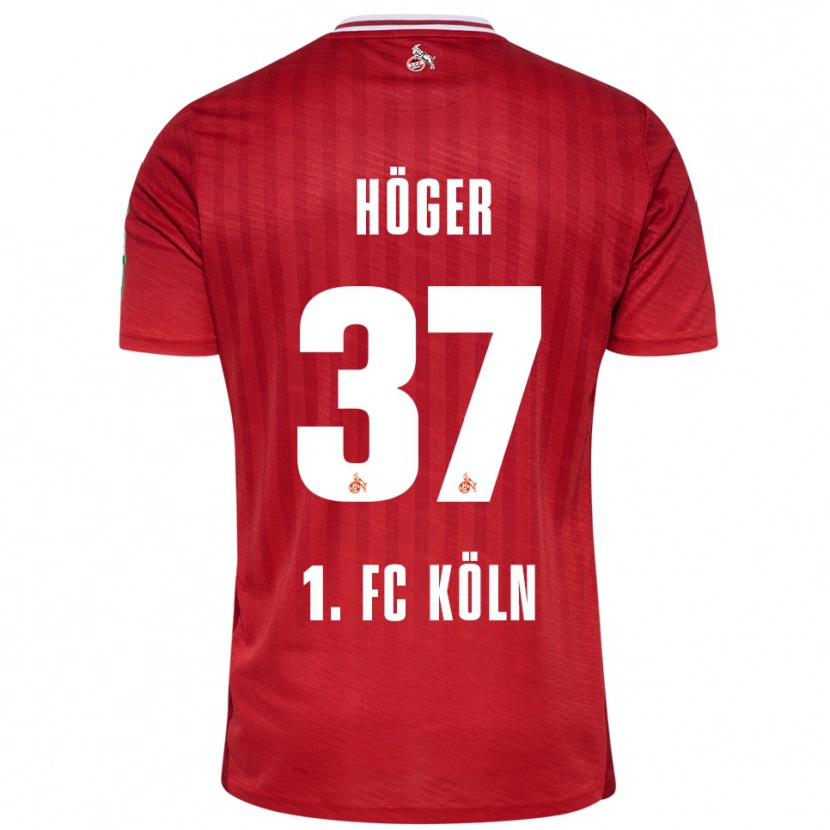 Danxen Niño Camiseta Marco Höger #37 Rojo Blanco 2ª Equipación 2025/26 La Camisa México