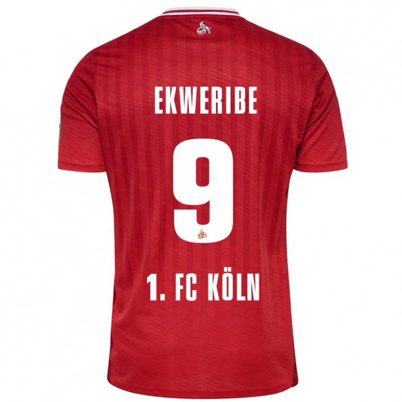 Danxen Niño Camiseta Kevin Ekweribe #9 Rojo Blanco 2ª Equipación 2025/26 La Camisa México