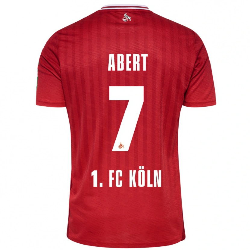 Danxen Niño Camiseta Niklas Abert #7 Rojo Blanco 2ª Equipación 2025/26 La Camisa México