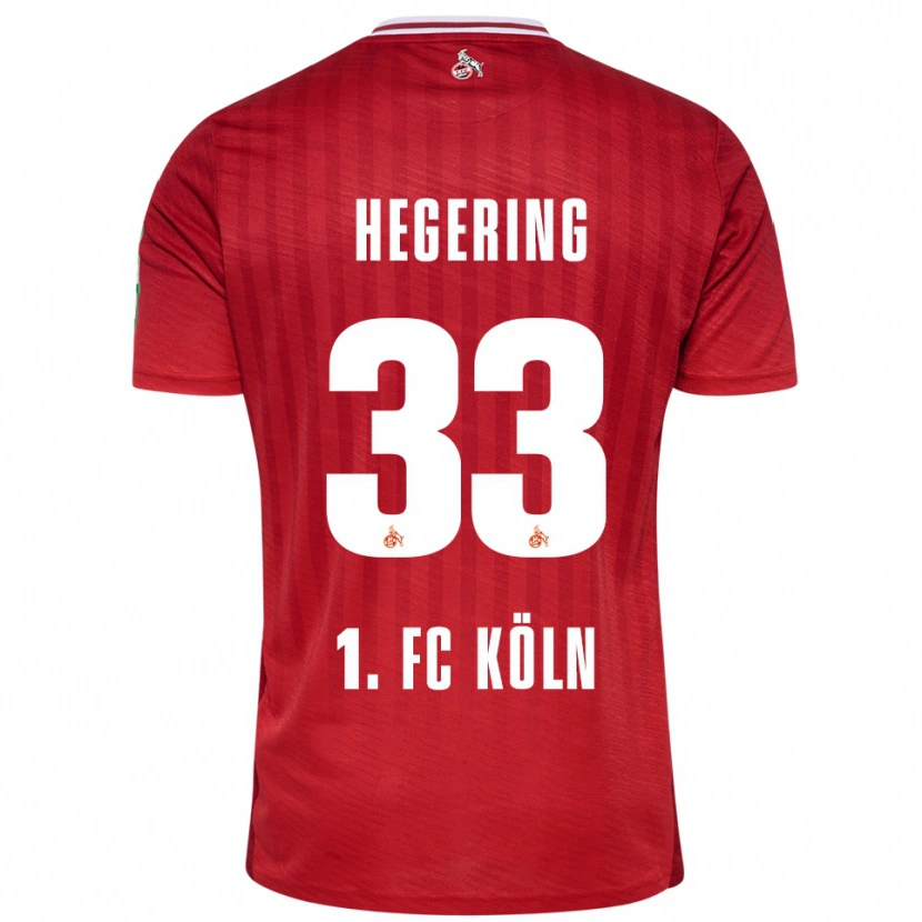 Danxen Niño Camiseta Marina Hegering #33 Rojo Blanco 2ª Equipación 2025/26 La Camisa México
