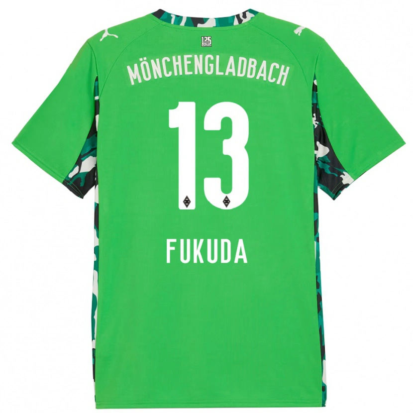 Danxen Niño Camiseta Shio Fukuda #13 Verde Negro 2ª Equipación 2025/26 La Camisa México