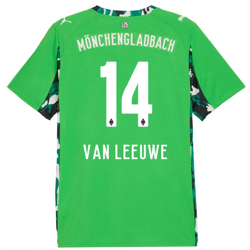 Danxen Niño Camiseta Kyra Van Leeuwe #14 Verde Negro 2ª Equipación 2025/26 La Camisa México
