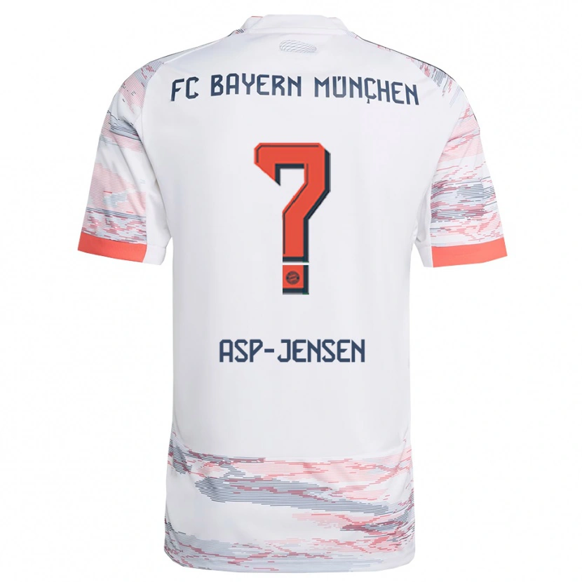 Danxen Niño Camiseta Jonathan Asp-Jensen #0 Blanco Gris 2ª Equipación 2025/26 La Camisa México