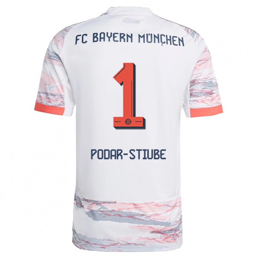 Danxen Niño Camiseta David Podar-Stiube #1 Blanco Gris 2ª Equipación 2025/26 La Camisa México