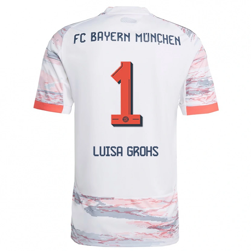 Danxen Niño Camiseta Maria Luisa Grohs #1 Blanco Gris 2ª Equipación 2025/26 La Camisa México