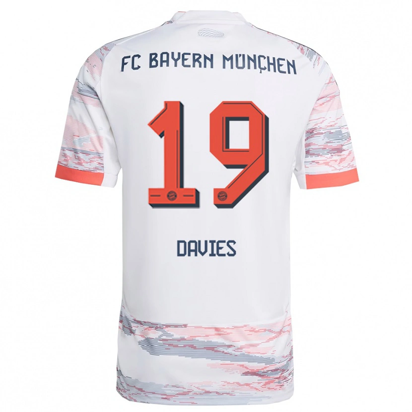 Danxen Niño Camiseta Alphonso Davies #19 Blanco Gris 2ª Equipación 2025/26 La Camisa México