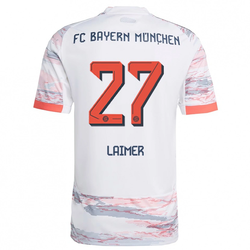 Danxen Niño Camiseta Konrad Laimer #27 Blanco Gris 2ª Equipación 2025/26 La Camisa México