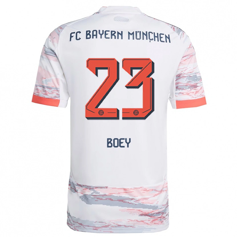 Danxen Niño Camiseta Sacha Boey #23 Blanco Gris 2ª Equipación 2025/26 La Camisa México