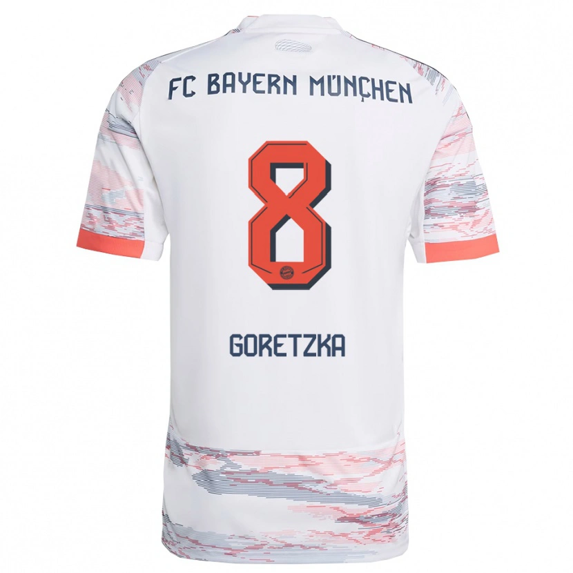 Danxen Niño Camiseta Leon Goretzka #8 Blanco Gris 2ª Equipación 2025/26 La Camisa México
